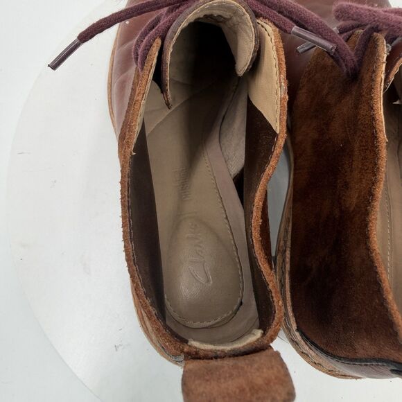 Clarks Brown Trace Glow Boots Leather Suede Dark Academia Boots Women’s Size 7 - Picture 8 of 8